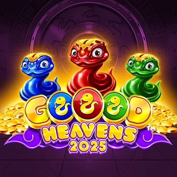 Goood Heavens slot logo by Rarestone Gaming at Golden Panda Casino