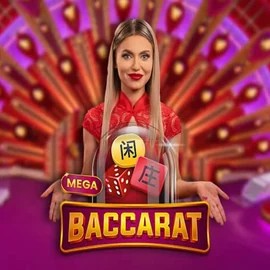 Mega Baccarat slot visual from Pragmatic Play available on goldenpandaa.nl